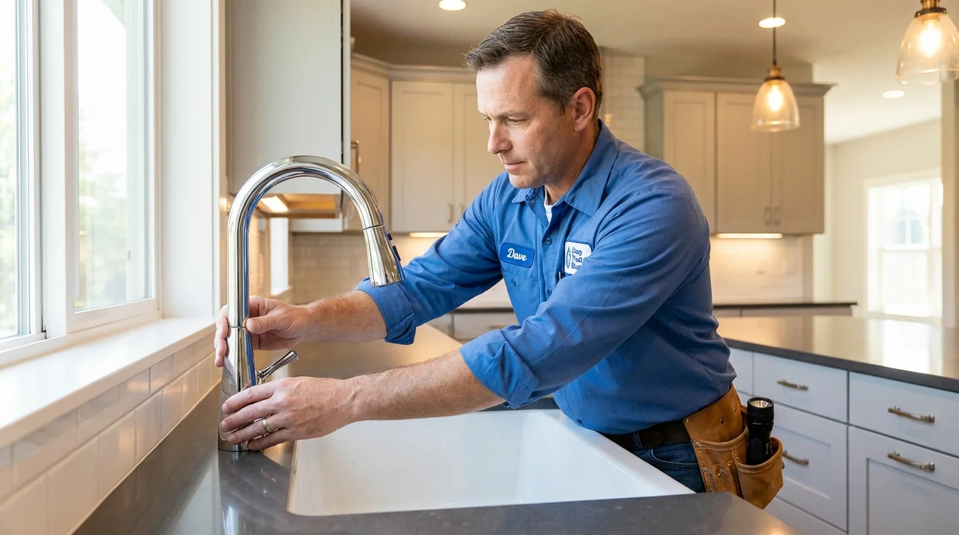 Kitchen faucet installation by Johns Plumbing LLC in Hartley
